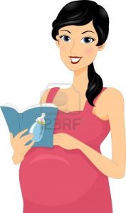 pregnant girl reading